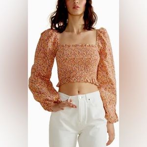 Mink Pink Long Sleeve Floral Top